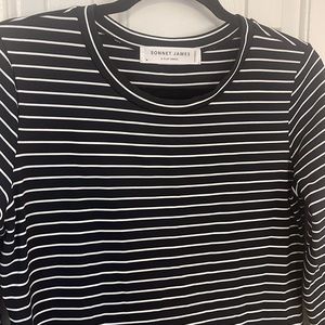 Sonnet James Reese play dress, size M, navy and white stripe